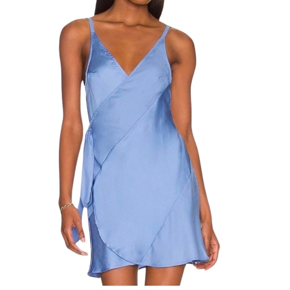 Free People Like Me Or Love Me Wrap Mini Slip Dress - Picture 2 of 2